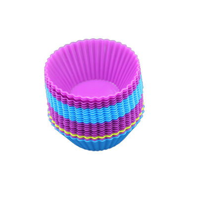 Tazas inodoras del mollete del silicón de ROHS, cajas reutilizables de la magdalena del silicón