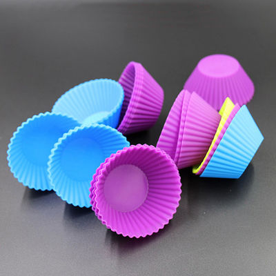 Tazas inodoras del mollete del silicón de ROHS, cajas reutilizables de la magdalena del silicón