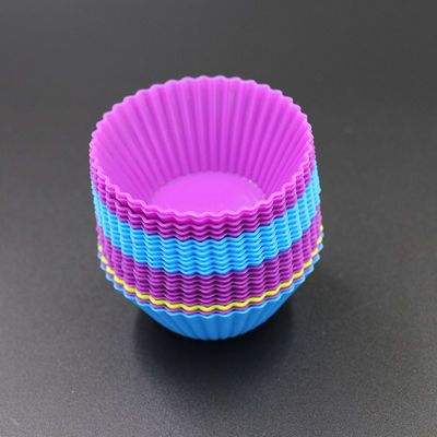 Tazas inodoras del mollete del silicón de ROHS, cajas reutilizables de la magdalena del silicón
