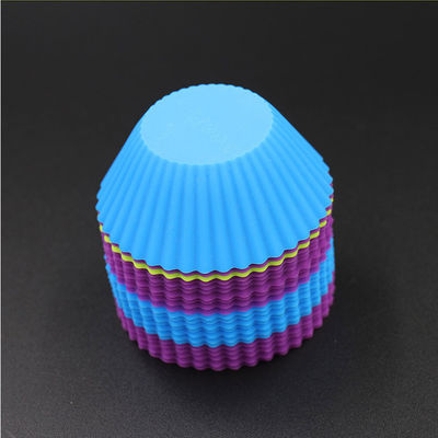 Tazas inodoras del mollete del silicón de ROHS, cajas reutilizables de la magdalena del silicón