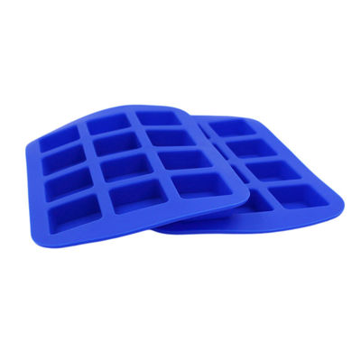 Bandejas flexibles azules durables del cubo de hielo, molde personalizado insípido del cubo de hielo del silicón