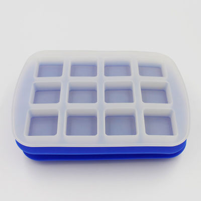 Bandejas flexibles azules durables del cubo de hielo, molde personalizado insípido del cubo de hielo del silicón
