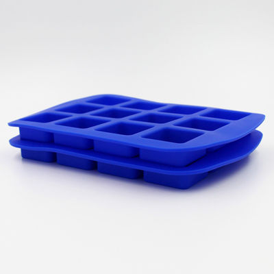 Bandejas flexibles azules durables del cubo de hielo, molde personalizado insípido del cubo de hielo del silicón