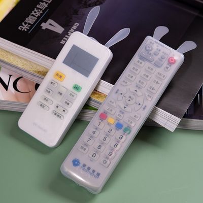 Cubierta/manga/estuche protector de silicona con orejas de conejo verde oscuro que brillan en la oscuridad para TV y control remoto de aire acondicionado