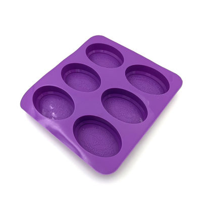Color púrpura inodoro ligero del silicón del molde oval durable del jabón