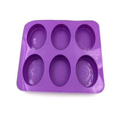 Color púrpura inodoro ligero del silicón del molde oval durable del jabón