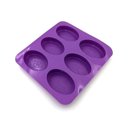 Color púrpura inodoro ligero del silicón del molde oval durable del jabón