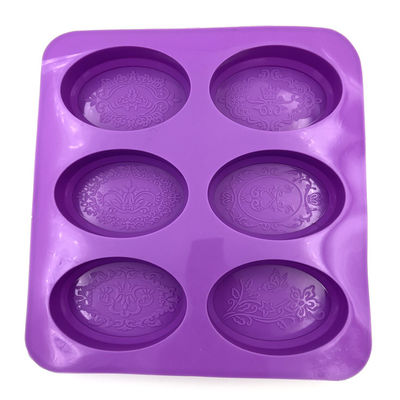 Color púrpura inodoro ligero del silicón del molde oval durable del jabón