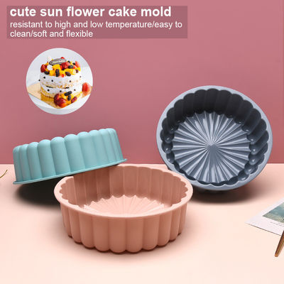 La torta multicolora del silicón del girasol moldea el 19.5x6.1cm reutilizable