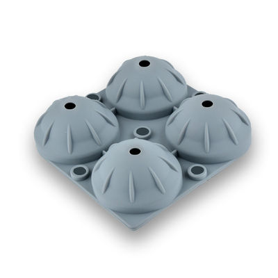 Cavidad esférica Grey Green Color de la bandeja 4 del cubo de hielo de la bola durable de los cócteles