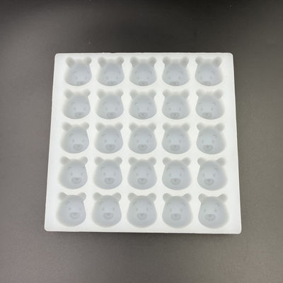 Moldes inodoros reutilizables del caramelo duro del silicón, 25 moldes gomosos prácticos del oso de la cavidad