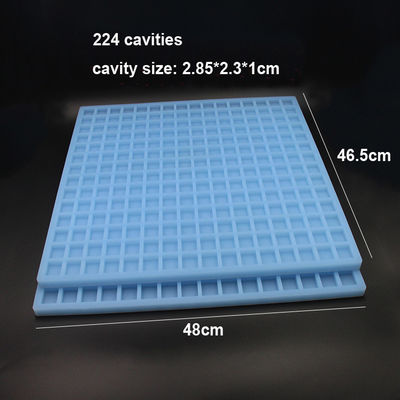 Molde cuadrado de silicona para caramelos de 224 cavidades resistente al calor para caramelo