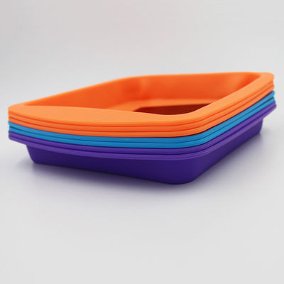 Molde durable Pan Anti Falling Multicolor de la torta del silicón del cuadrado