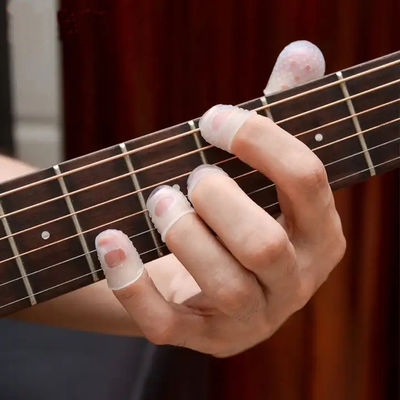 Manga suave resistente al calor del protector del finger del silicón para el dolor anti de la guitarra