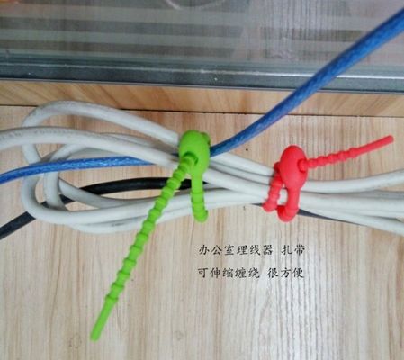 La goma de silicona Multiscene insípida suministra las bridas para cables para atar reutilizables