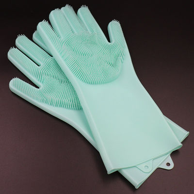 guantes multicolores del lavado del plato del silicón de la cocina, guantes amistosos de la mano del silicón de Eco