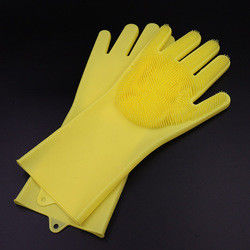 guantes multicolores del lavado del plato del silicón de la cocina, guantes amistosos de la mano del silicón de Eco